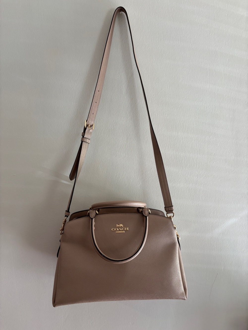 Coach 91493 carryall Lillie Leather Satchel with Adjustable Strap
